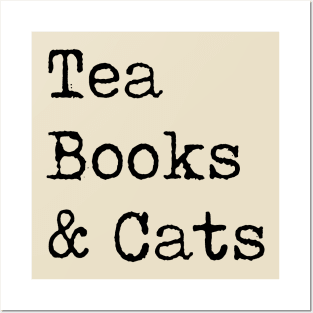 Tea Books and Cats Posters and Art